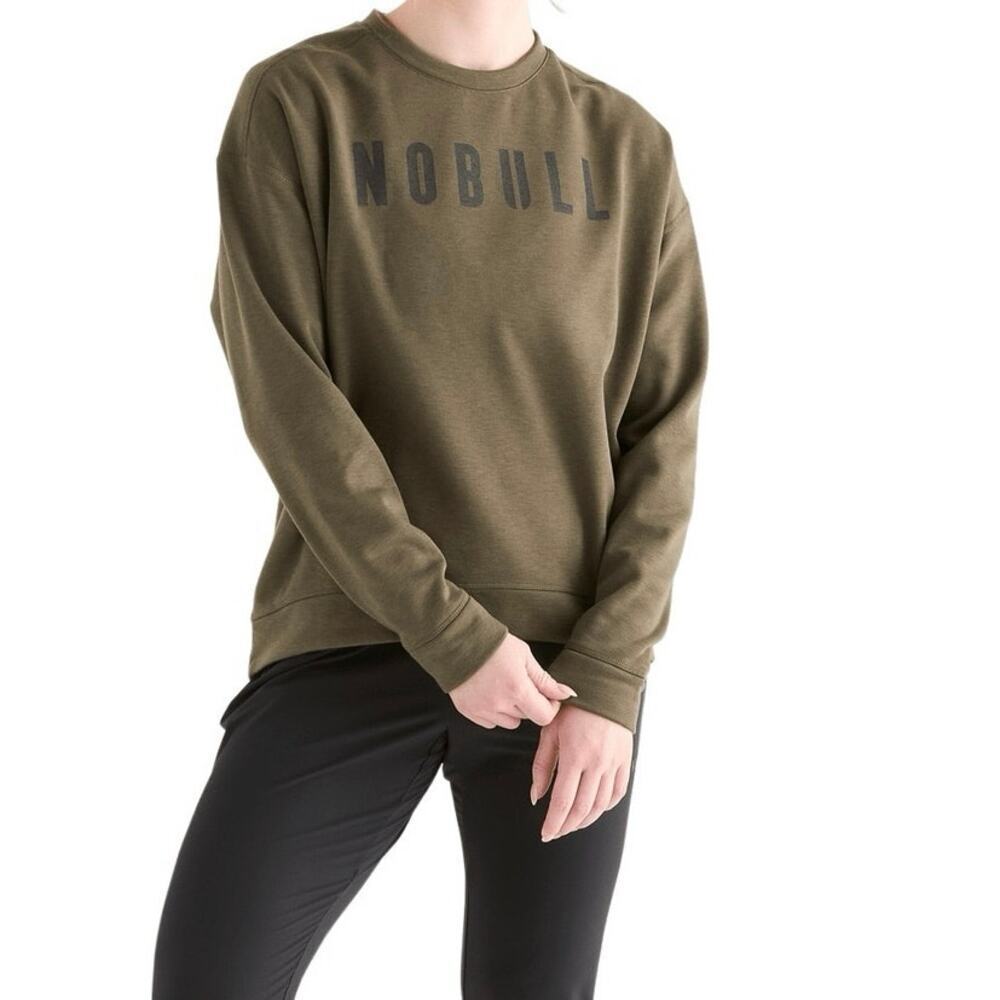 NOBULL Womens Crewneck Pullover Athletic Sweatshirt Army Green Size Small
